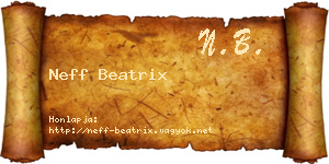 Neff Beatrix névjegykártya